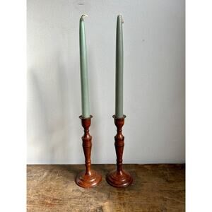 Vintage Pair of Brass Candlesticks with Patina | Vintage Home Decor